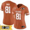 Juan Davis No 81 Men Cfp Texas Longhorns Playoff First Round 2025 Jersey- Replica