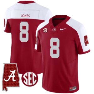 Julio Jones No 8 Men’s Alabama Crimson SEC Championship 2023 Patch Vapor Gold Football Crimson Alter