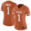 Justice Finkley No 1 Orange Texas Longhorns Football Custom Game Jersey For Men
