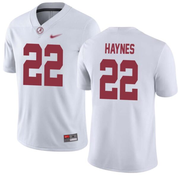 Justice Haynes No 22 Men’s White Alabama Crimson Tide Custom Game Football Jersey