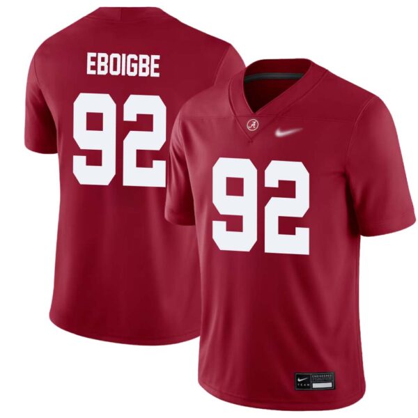 Justin Eboigbe No 92 Men’s Crimson Alabama Crimson Tide Player Game Jersey