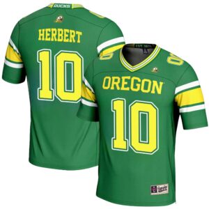 Justin Herbert No 10 Men’s GameDay Green NDSU Bison Endzone Football Jersey