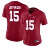 Justin Jefferson No 15 Woman’s White Alabama Crimson Tide Custom Game Football Jersey