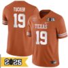 Justin Tucker No 19 Men Cfp Texas Longhorns Playoff First Round 2025 Jersey- Replica