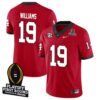 Justin Williams No 19 Men Cfp Georgia Bulldogs 2025 Home Game Jersey- Replica