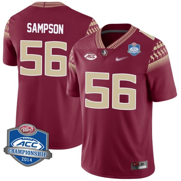 Kj Sampson No 56 Men’s Florida State Seminoles 2014 Acc Championship Limited Football Jersey