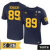 Kaleb Schlecht No 89 Woman Cfp Michigan Wolverines 2025 Home Game Jersey- Replica