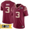 Kam Davis No 3 Woman Cfp Florida State Seminoles 2025 Home Game Jersey- Replica