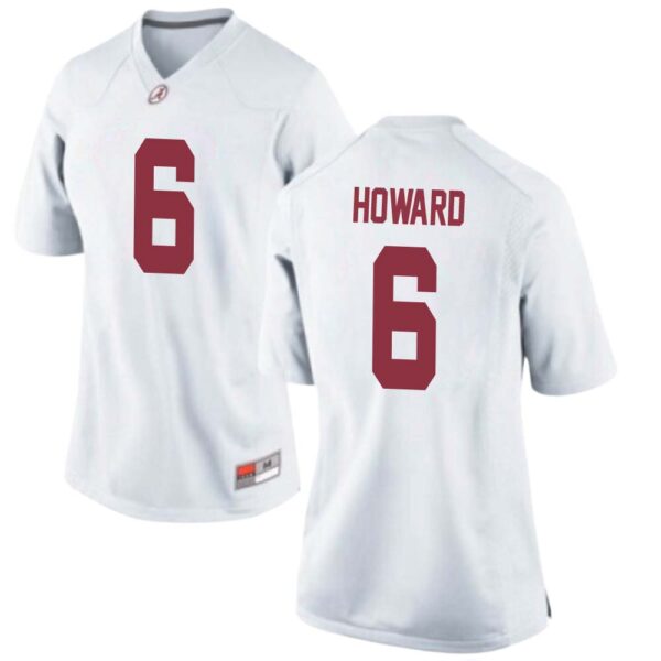 Kameron Howard No 6 Woman’s White Alabama Crimson Tide Custom Game Football Jersey