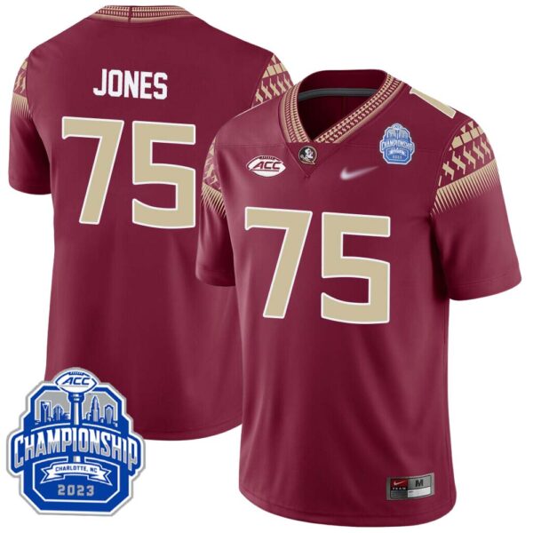 Keiondre Jones No 75 Men’s Florida State Seminoles 2023 Acc Championship Limited Football Jersey