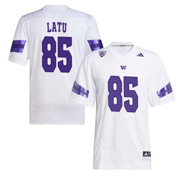 Keleki Latu No 85 Men’s White Washington Huskies Premier Football Jersey