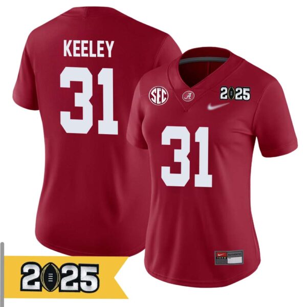 Keon Keeley No 31 Woman Cfp Alabama Crimson Tide 2025 Home Game Jersey- Replica