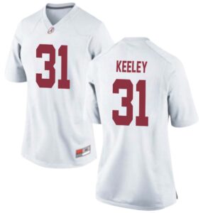Keon Keeley No 31 Woman’s White Alabama Crimson Tide Custom Game Football Jersey