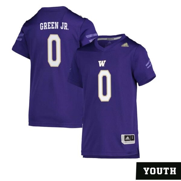 Kevin Green Jr No 0 Youth’s Purple Washington Huskies Team Premier Football Jersey