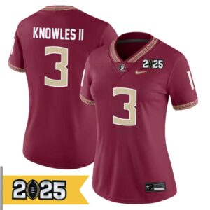 Kevin Knowles II No 3 Woman CFP Florida State Seminoles 2025 Home Game Jersey- Replica