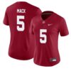 King Mack No 5 Woman’s White Alabama Crimson Tide Custom Game Football Jersey