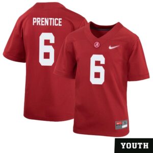 Kobe Prentice No 6 Youth’s Crimson Alabama Crimson Tide Player Home Game Jersey