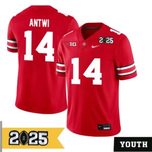 Kojo Antwi No 14 Youth CFP Ohio State Buckeyes 2025 Home Game Jersey- Replica