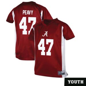 Kolby Peavy No 47 Youth Alabama Crimson Tide Throwback Football Jersey