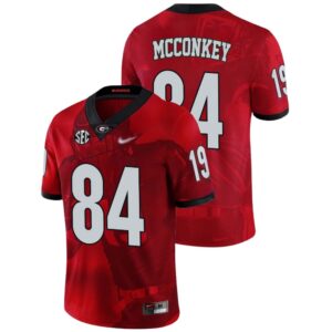 Ladd McConkey No 84 Georgia Bulldogs Mens NCAA Red 2022 National Championship Decisive Highlights College Football Jersey