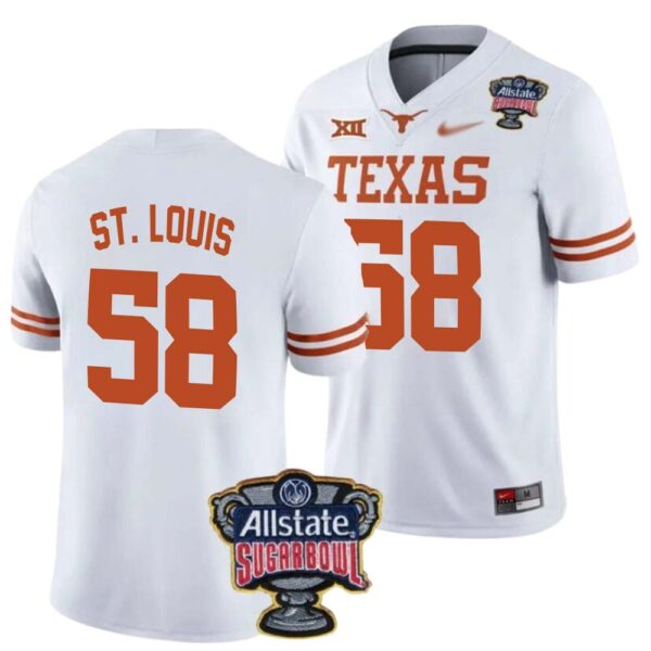 Lance St. Louis No 58 Texas Longhorns Allstate Sugar Bowl Patch 2024 College Football White