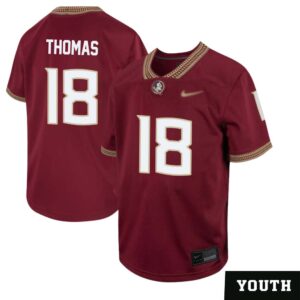 Landen Thomas No 18 Youth’s Florida State Seminoles Home Game Football Jersey