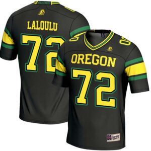 Lapani Laloulu No 72 Black Oregon Ducks NIL Player Football Jersey for Men