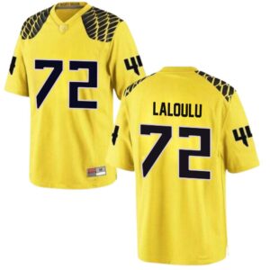 Lapani Laloulu No 72 University of Oregon Men’s Football Game Stitched Jerseys Gold