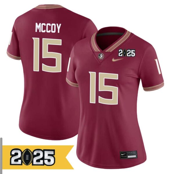 Lawayne Mccoy No 15 Woman Cfp Florida State Seminoles 2025 Home Game Jersey- Replica