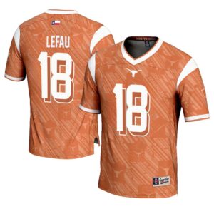 Liona Lefau No 18 Men’s GameDay Greats Texas Orange Texas Longhorns Highlight Print NIL Pick-A-Player Football Jersey