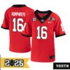 London Humphreys No 16 Youth Cfp Georgia Bulldogs Playoff First Round 2025 Jersey- Replica