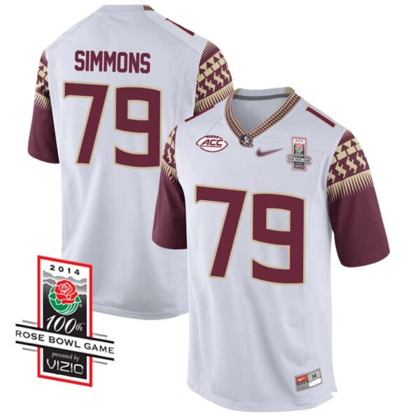 Lucas Simmons No 79 Men’s Florida State Seminoles 2014 Rose Bowl Limited Football Jersey