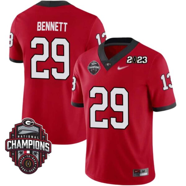 Luke Bennett No 29 Mens Georgia Bulldogs Back To Back National Champions 2023 Limited Jersey