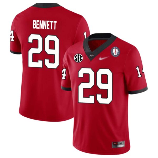 Luke Bennett No 29 Mens Red Georgia Bulldogs 2022 Sec & National Championship Jersey