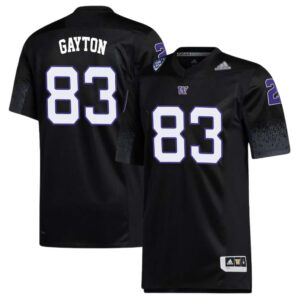Luke Gayton No 83 Men’s Black Washington Huskies Premier Strategy Football Jersey