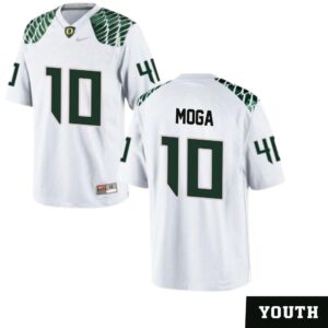 Luke Moga No 10 Oregon Ducks Youth’s Football Limited Away Football Jerseys White