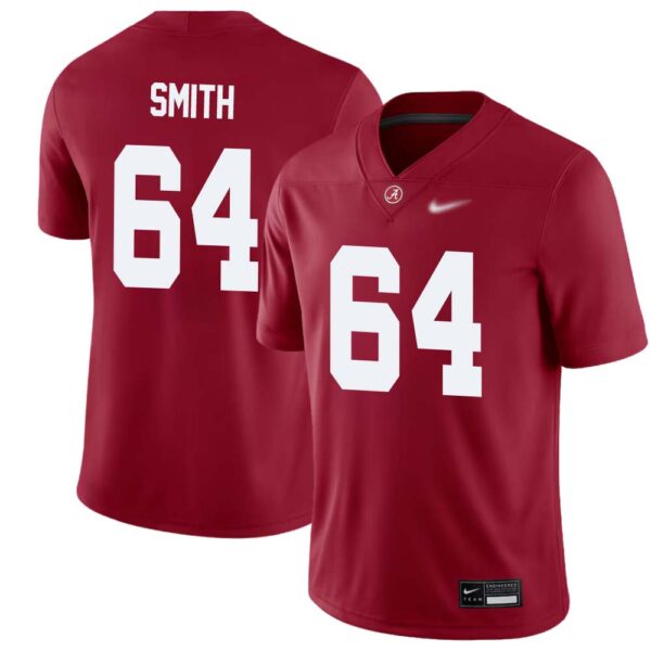 Mac Smith No 64 Men’s Crimson Alabama Crimson Tide Player Game Jersey