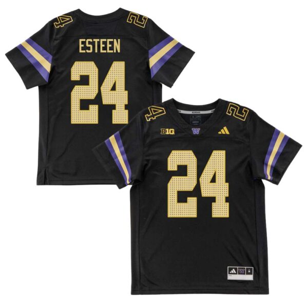 Makell Esteen No 24 Men’s Washington Huskies Black & Gold Premier Football Jersey