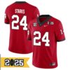 Malaki Starks No 24 Men Cfp Georgia Bulldogs Playoff First Round 2025 Jersey- Replica
