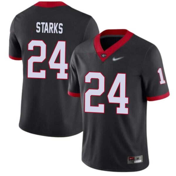 Malaki Starks No 24 Mens Black Georgia Bulldogs Pick A Player Replica Football Jersey