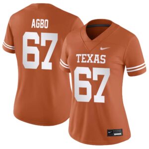 Malik Agbo No 67 Orange Texas Longhorns Football Custom Game Jersey for Woman