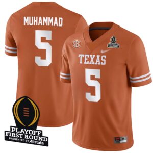 Malik Muhammad No 5 Men CFP Texas Longhorns Playoff First Round 2025 Jersey- Replica