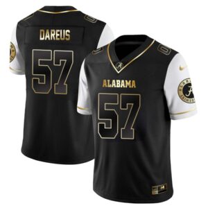 Marcell Dareus No 57 Men’s Alabama Crimson Tide Limited Custom Black Golden Jersey