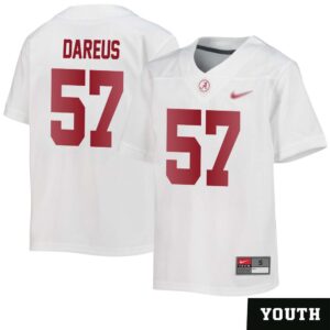 Marcell Dareus No 57 Youth’s White Alabama Crimson Tide Custom Game Football Jersey