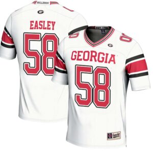 Marques Easley No 58 Mens GameDay Greats Carson Beck White Georgia Bulldogs NIL Player Football Jersey