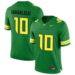 Matayo Uiagalelei No 10 Oregon Men’s Football Limited High School Home Jerseys Green