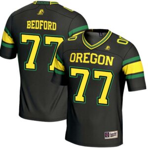 Matthew Bedford No 77 Black Oregon Ducks NIL Player Football Jersey for Men