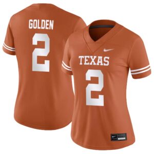 Matthew Golden No 2 Orange Texas Longhorns Football Custom Game Jersey for Woman