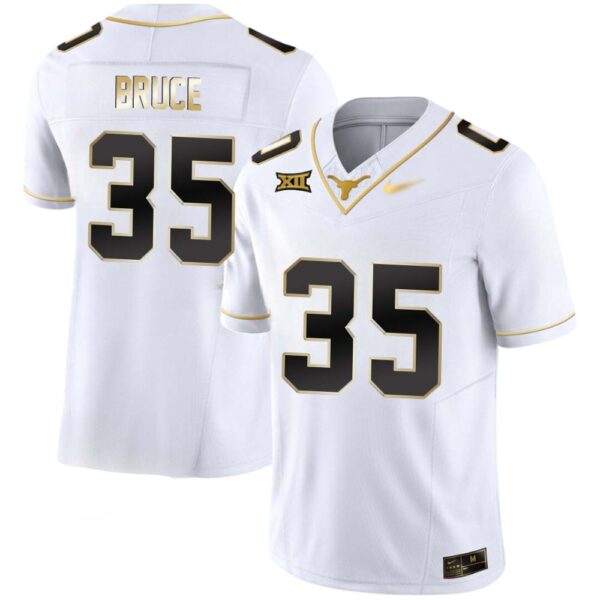 Mccoy Bruce No 35 Texas Longhorns Gold Vapor Limited White Jersey