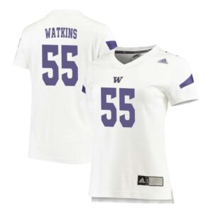 Michael Levelle Watkins No 55 Women’s White Washington Huskies Premier Football Jersey